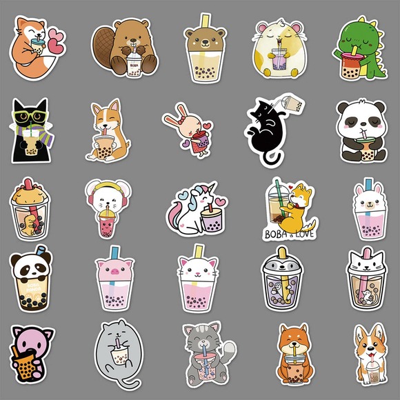 Boba Stickers 50 pcs per pack waterproof - Picture 4 of 8
